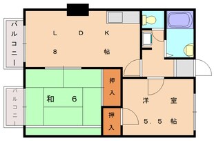 プリエール八田Bの物件間取画像